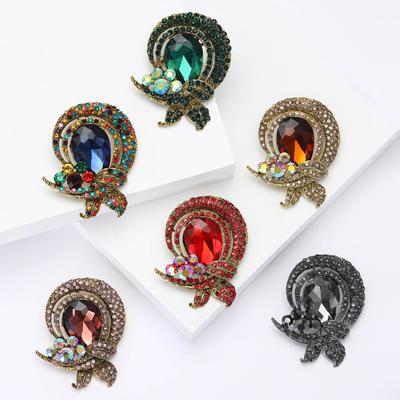 Broche vintage en alliage de verre, simple et tendance, pour costume, cardigan, corsage, bijoux pour femme