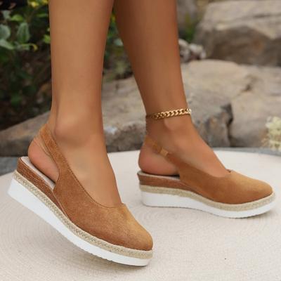 Sommer Damen Einfache Keilsandalen Böhmisch Handgefertigt Damen Lässig Bequem Espadrilles Plateau Pumps Schuhe Sandalias De Mujer