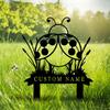 Metal Garden Stake Decor Personalized Ladybugs Outdoor Ornament