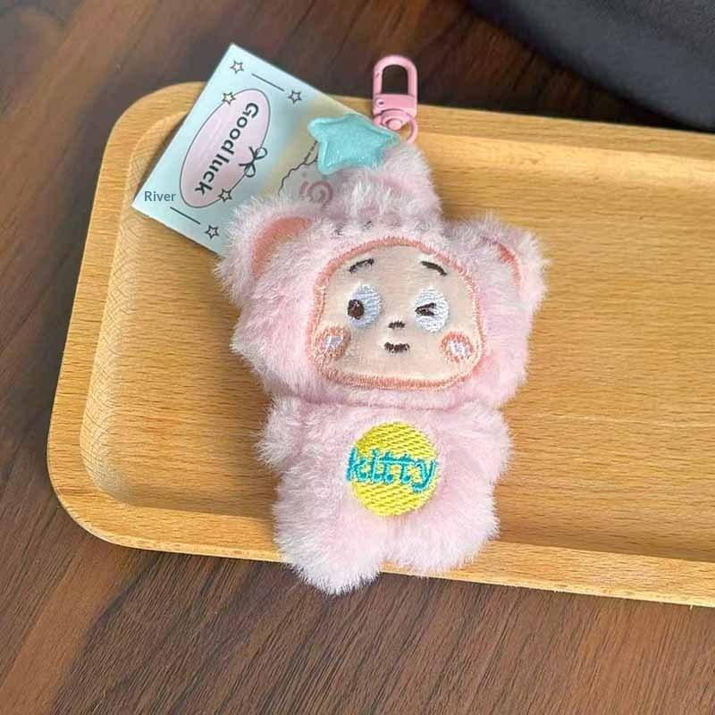 1 st Tecknad Pyjamas Stjärnman Nyckelring Plysch Hängande Prydnad Väskhänge Djur Uppstoppad Nyckelring Tillbehör Semestergåvor