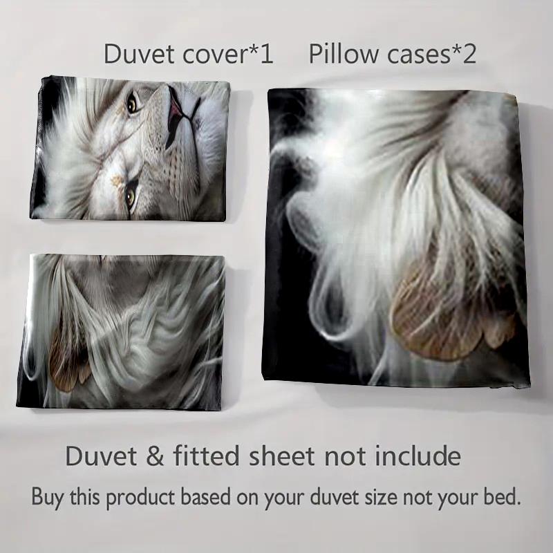 Majestic Lion Portrait. Bedding Duvet Cover Sets Duvet Covers Pillowcases Gifts (1 * Duvet Cover 2 * Pillowcases, Without Duvet Insert)