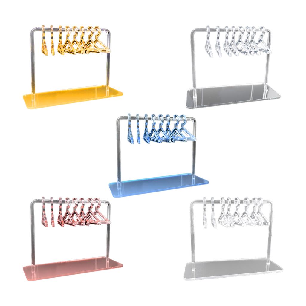 Acrylic Earring Holder Rack With Mini Hangers Jewelry Display Stand Ear Studs Organizer Tabletop Storage For Women Girl