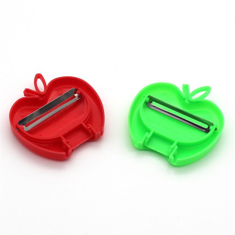 

2pcs Apple Shape Stainless Steel Fruit Peeler Mini Foldable Vegetable Peeler Portable Kitchen Tool red+green 2pcs