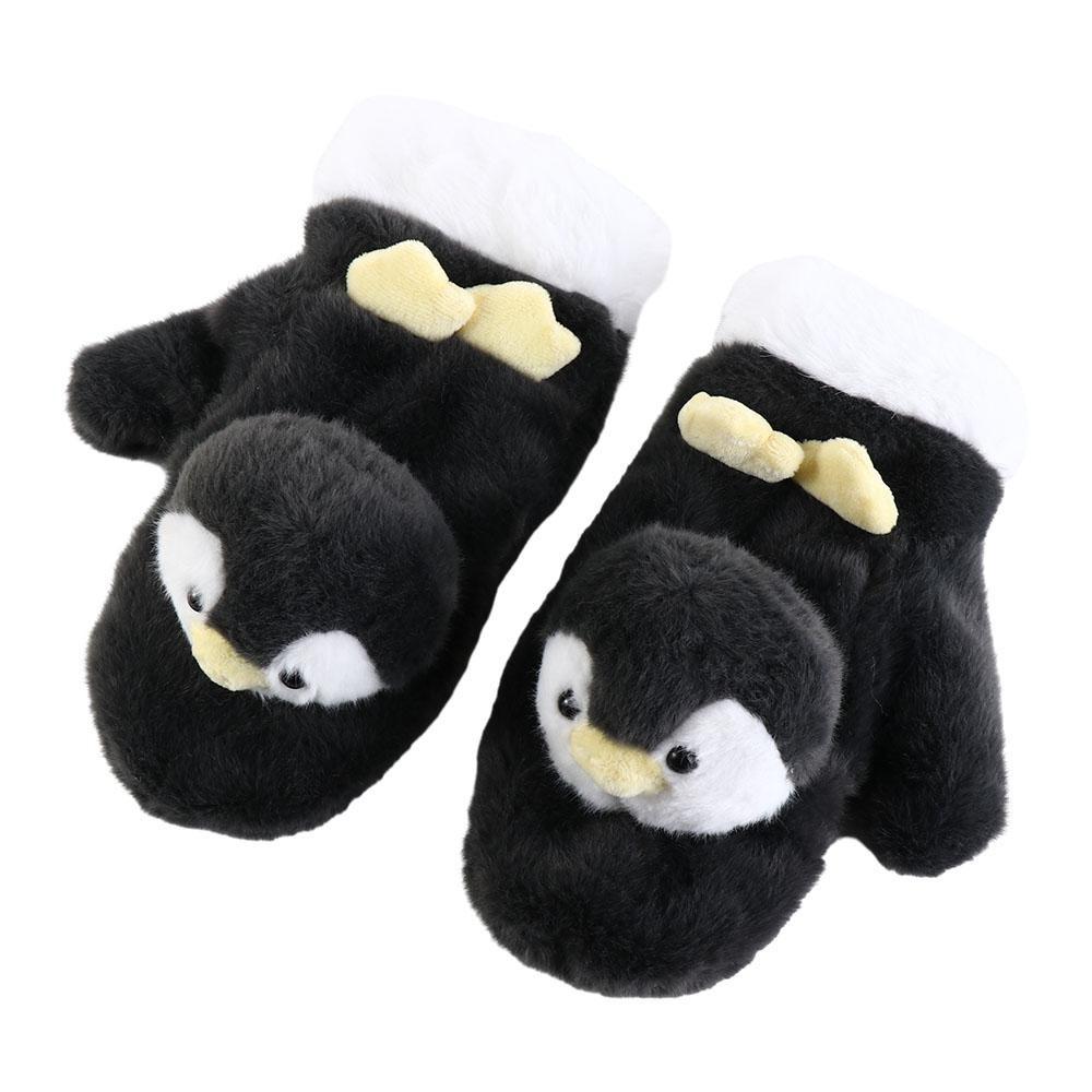 Capybara Penguin Plush Warm Gloves Winter Warm Animal Plush Gloves  Autumn Winter Penguin