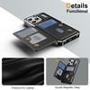 For iPhone 17 Pro Max Case Card Slot Kickstand Leather + TPU Reinforced Corner Phone Cover
