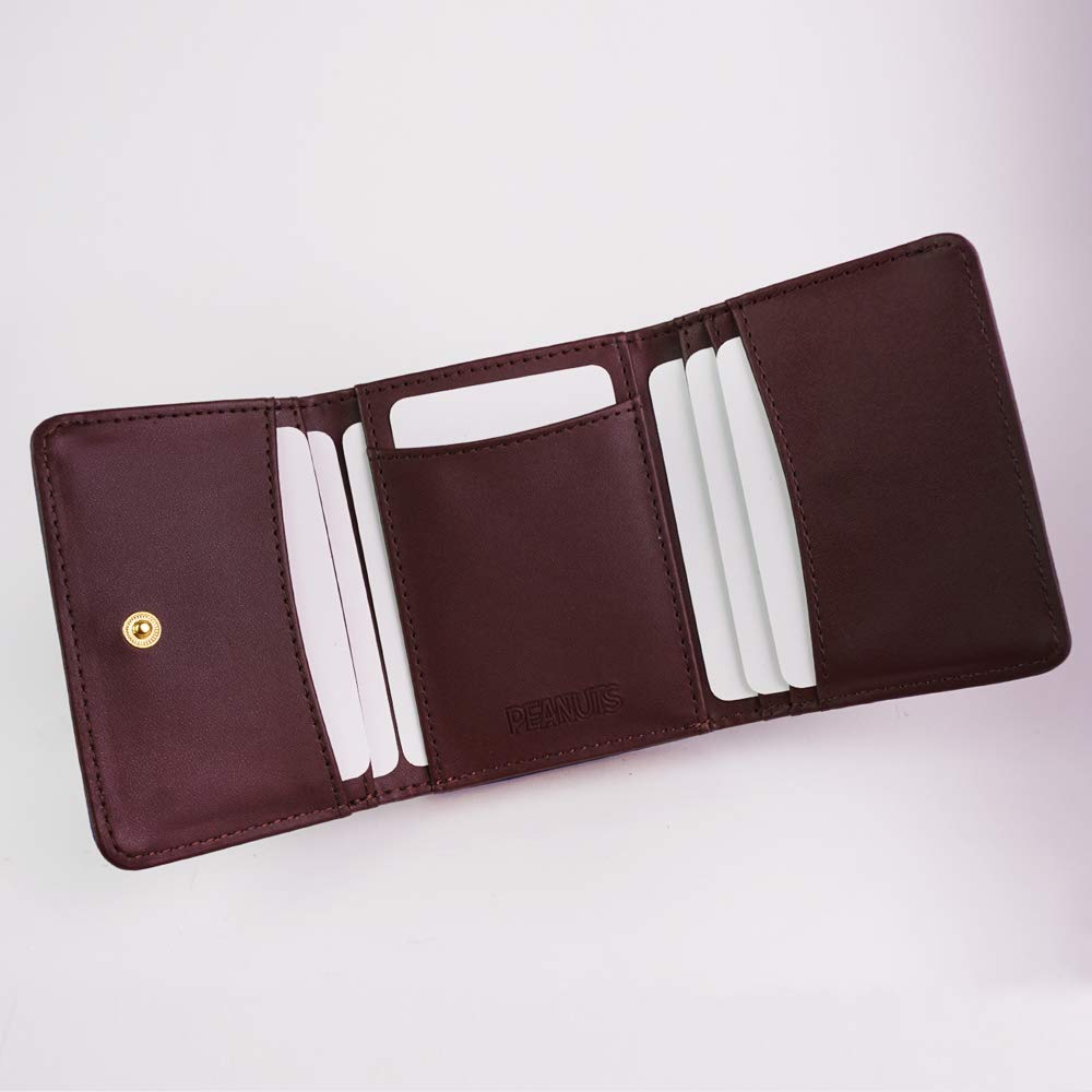 Portofel cu două pliuri și închidere, bleumarin [Snoopy] pentru femei