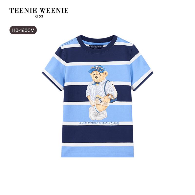 Teenie Weenie Kids Boys' Casual Stripe Print Short Sleeve Cotton T-shirt