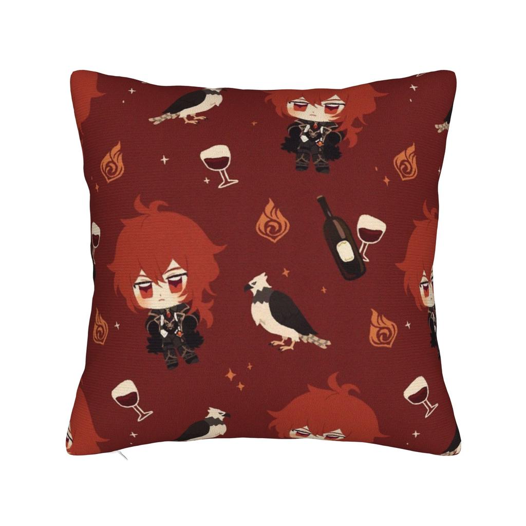 Genshin Impact Poster Pillowcase Printed Fabric Cushion Cover Decoration Anime Game Pillow Case Cover Bedroom Drop Shipping