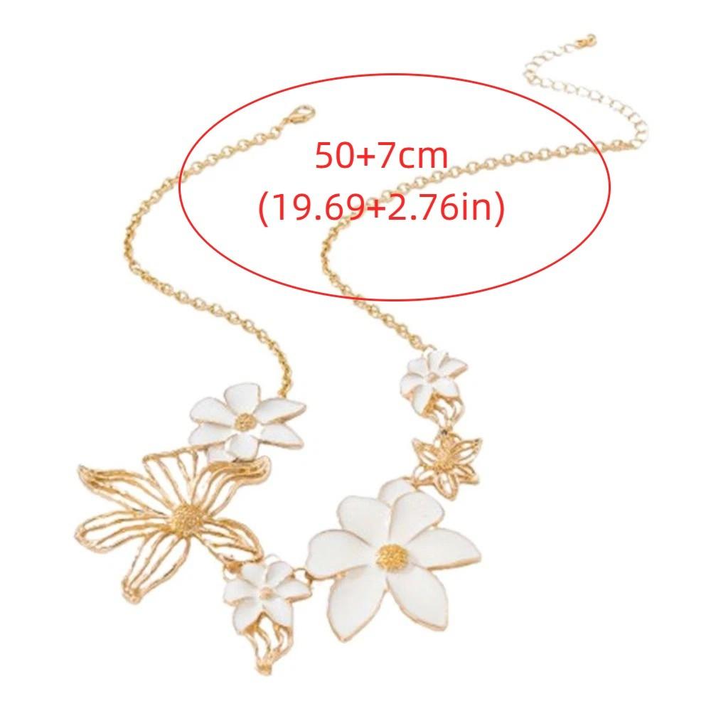 Drip Oil Trendy Floral Necklace Vintage Women Pendant Necklace Flower Collarbone Chain  Daily Wear