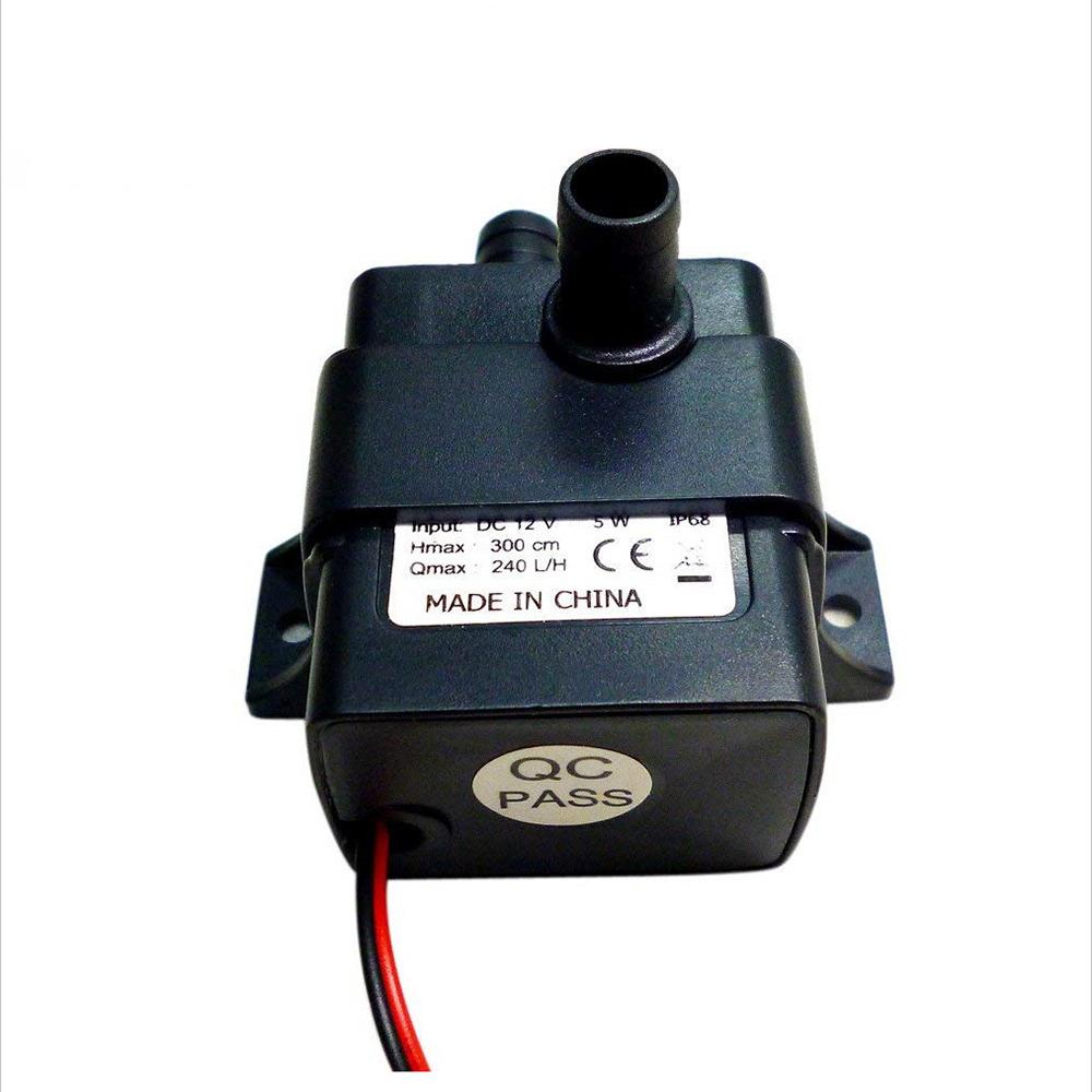 240 l/h 12 V 5 W elektrische bürstenlose Mini-Wasserpumpe für Aquarien, Teich, Brunnen, Hydrokultur, schwarze Mikro-Tauchpumpe