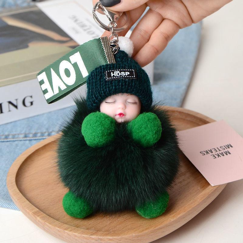Doll Plush Sleep Ball Key Chain Bag Pendant Cute Decoration Ornament Toy Gift