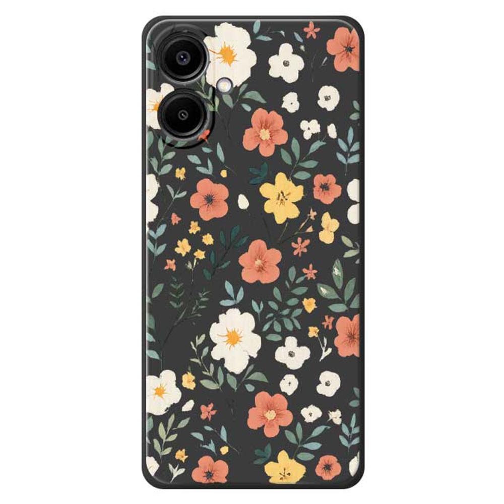 For Samsung Galaxy A07 4G Case Flower Garden Pattern Printing Straight Edge TPU Phone Back Cover