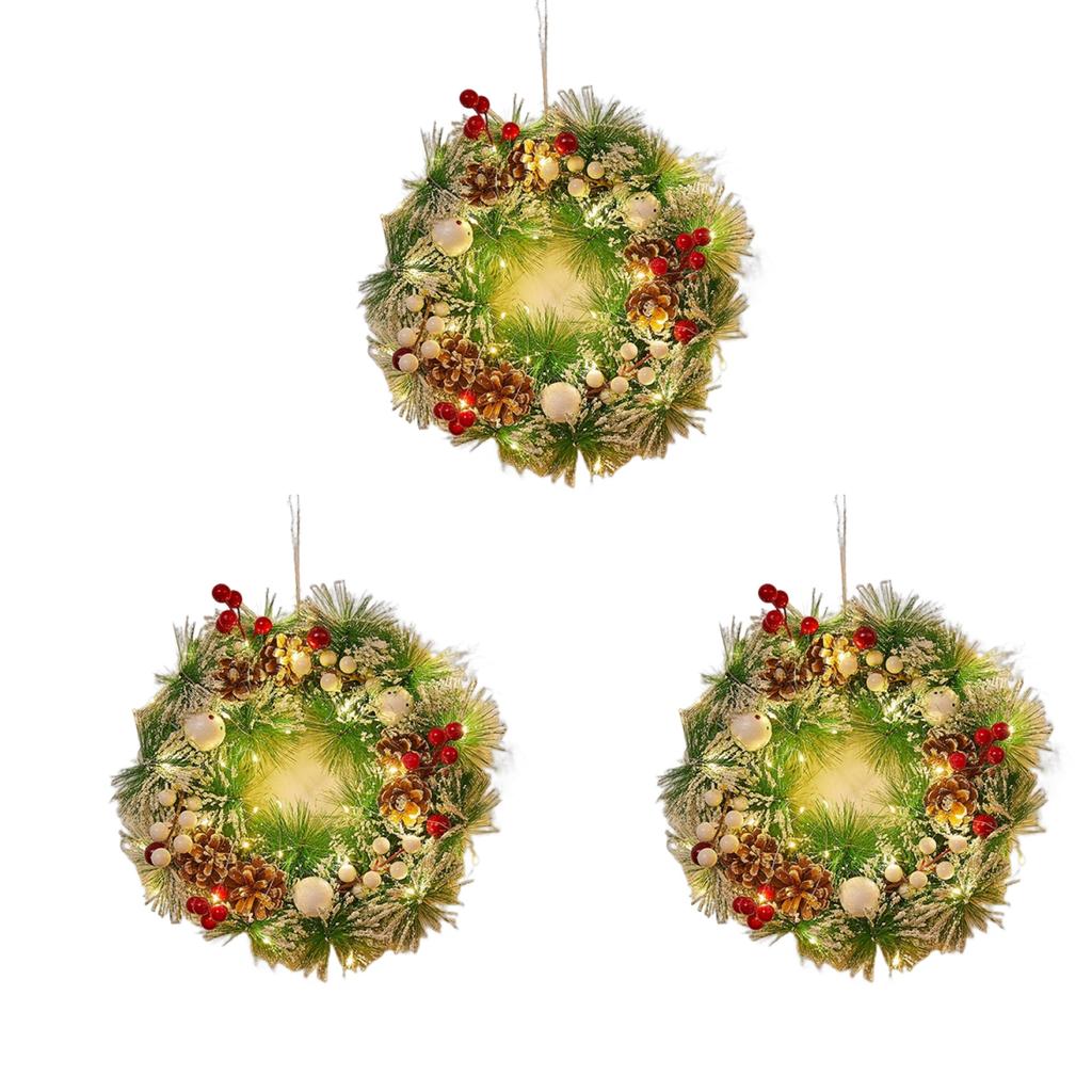 3PCS Christmas Decoration Garland Front Door Window Decoration Christmas Wreath Pendant Ornament Navidad New Year Party Supplies