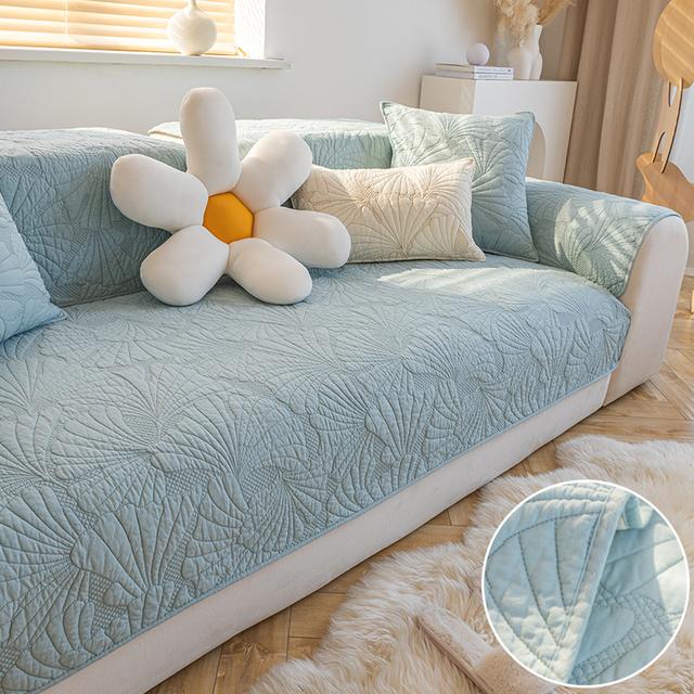 Thicken Quilted Sofa Cover Jacquard Cotton Sofa Cushion Non Slip Sofa Towel Nordic Washable Couch Slipcovers Home Living Room