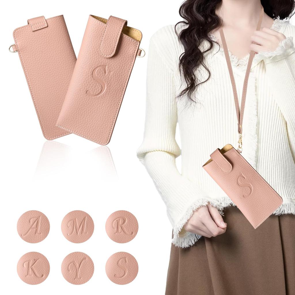 YooFa Soft Eyeglass Case with Magnetic Stylish Initial Embossed Slim and Cute Synthetic Leather Storage Portable Sunglasses Case with Hand Compact and