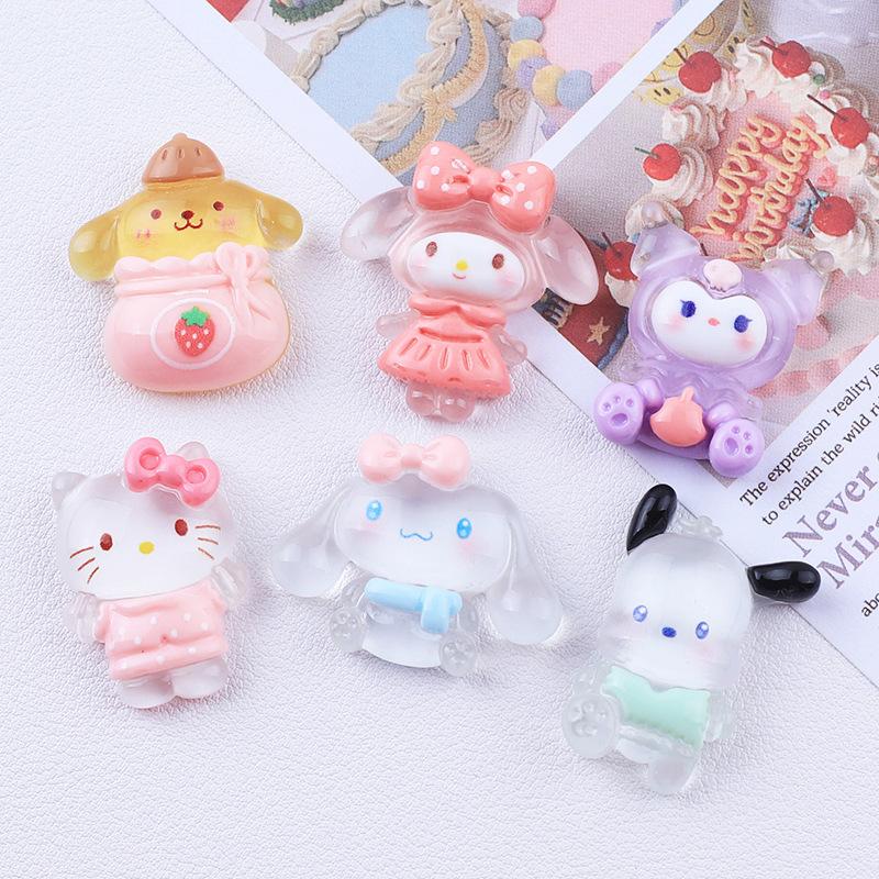 10 Pcs Kawai Cartoon Translucency Animal Resin Flat Back Scrapbook Diy Jewelry Hair Clips Ornament Accessories A18