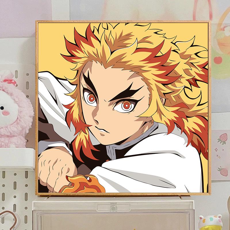 Kit Pittura ad Olio Digitale Anime Demon Slayer Fai da Te per Bambini