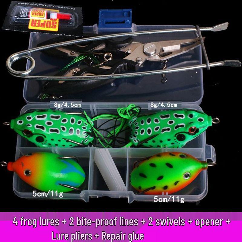 Schwimmende Froschköder Set: Weiche, Starke, Künstliche Froschköder mit Haken für Schwarzfisch