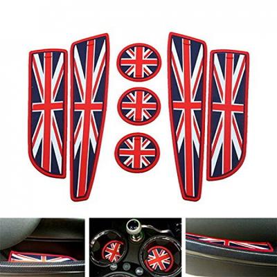 Czerwone Podkładki w Stylu Flagi UK Union Jack Do Uchwytów na Kubki MINI Cooper Dywaniki Boczne Drzwi