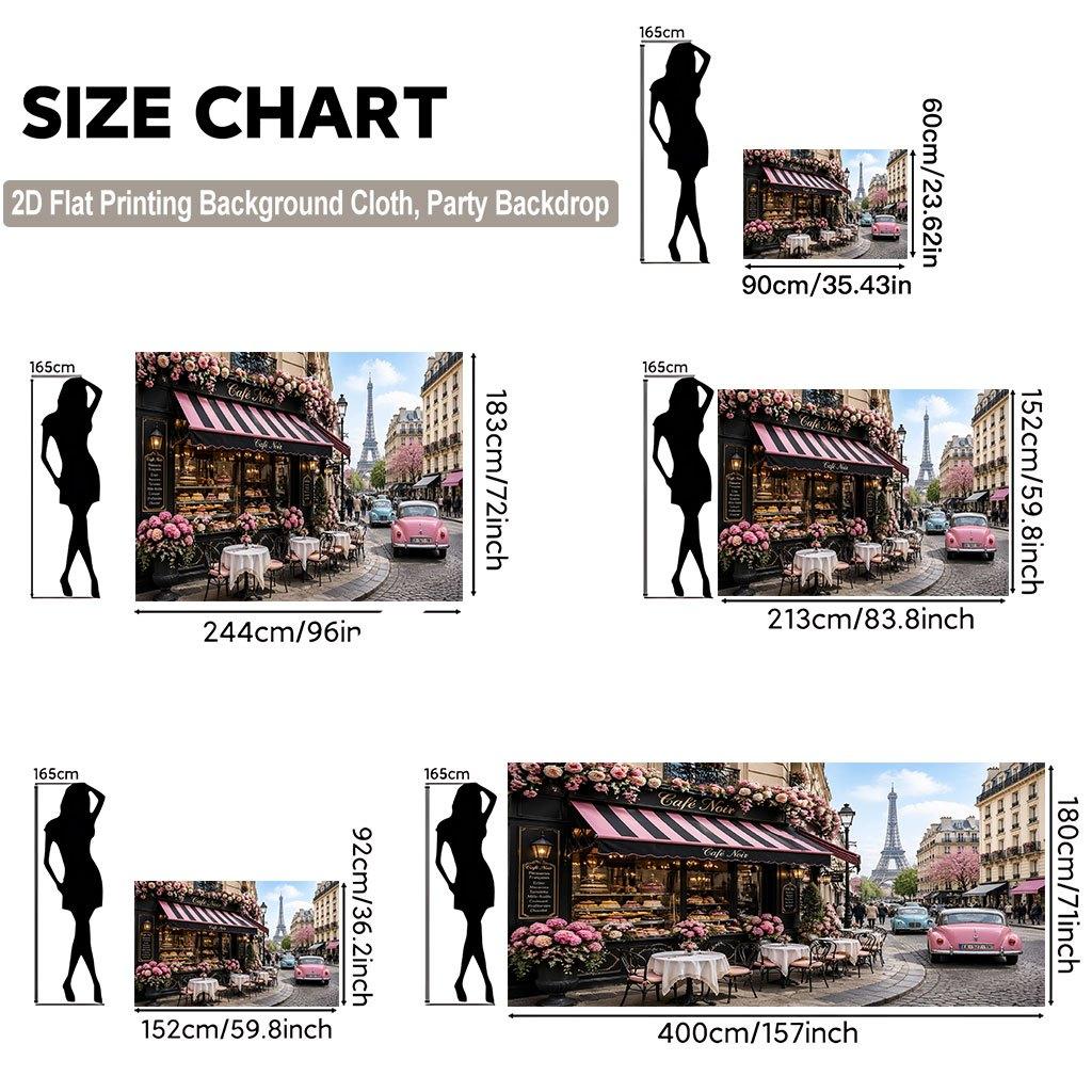 2D-Ebene 1 Stück Pariser Café-Atmosphäre Hintergrundstoff geeignet für Raumdekoration