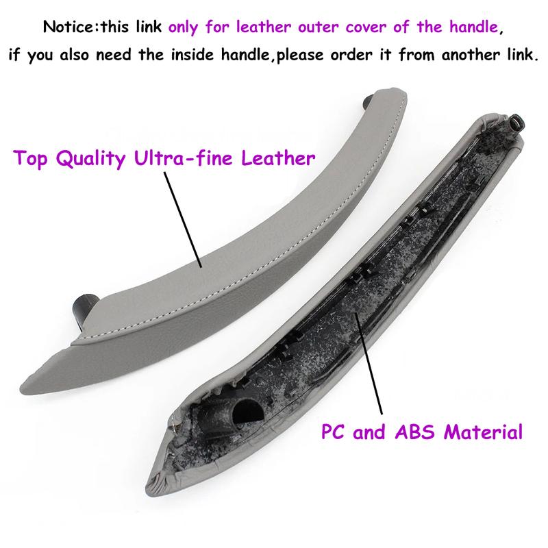 Interior Left/Right Passenger Door Pull Handle Leather Outer Cover Replacement For BMW X5 X6 E70 E71 E72 2007-2014