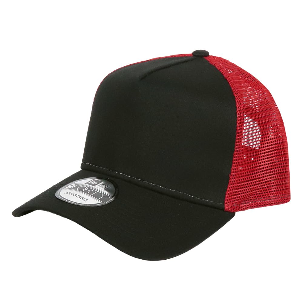 

New Era 9FORTY Mesh Solid NewEra Бейсболка с 99HeadwearShop Алый Свободный размер Мужская кепка, Цвет, NE205, Наклейка, Черный/Красный, Сетка, [Б/У]