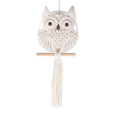 Eule Makramee Wandbehang Handgewebt Boho Wandteppich Eule Makramee Wand Kunst Dekor für Wohnzimmer