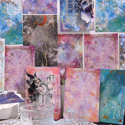 15pcs/set Retro Magic Hand Ledger Decoration Handmade Background Card Ins Colorful Hot Stamping Collage Card DIY Decor Paper