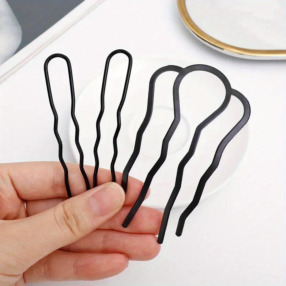 Girls Black Metal Hair Fork Clip for Women Hair Pin Combs Messy Bun Hairpin Clip Side Combs Updo Sticks Hair Styling Tool
