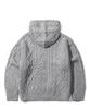 TRILLION Washable Aran Cable Hooded Zip-Up Knit (Melange Gray)