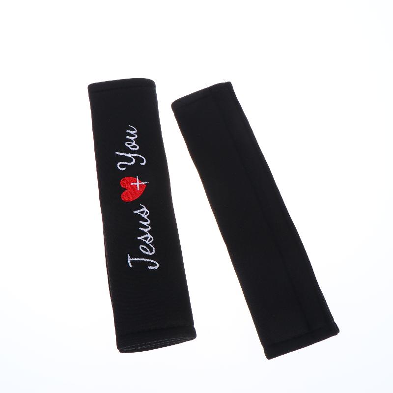 Loves You Car Seat Belt Shoulder Pads With Embroidered Heart Seat Belt Protector Pad Interior Decoration For Enhanced Driv
