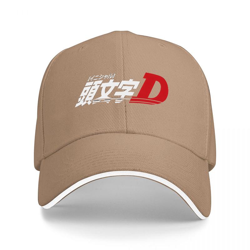 Initial D Logo Baseball Cap Black Red Design Classic Anime Inspired Adjustable Hat for Fans of Speed and Racing Culture