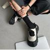 Women Fashion Casual Sneakers 35-40 Yards New Summer Round Head Thick Bottom Hollow Breathable Bread Shoes Baotou Half Slippers