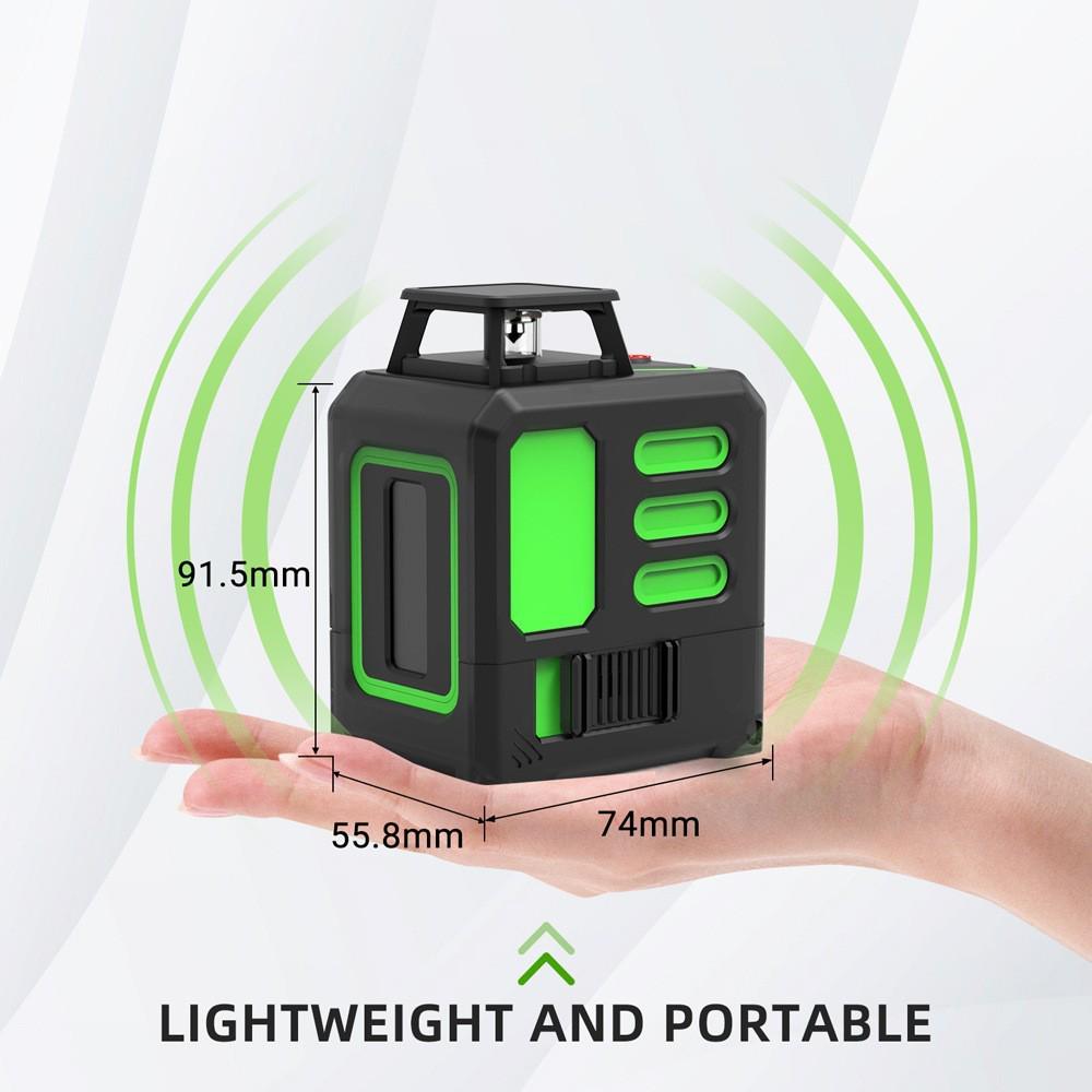 Nivelator Laser Mini de Înaltă Precizie cu 5 Linii, Lumină Puternică și Nivelă cu Apă cu 2 Linii
