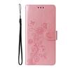 For iPhone 16 Plus Leather Case Butterfly Floral Imprint Wallet Stand Cover