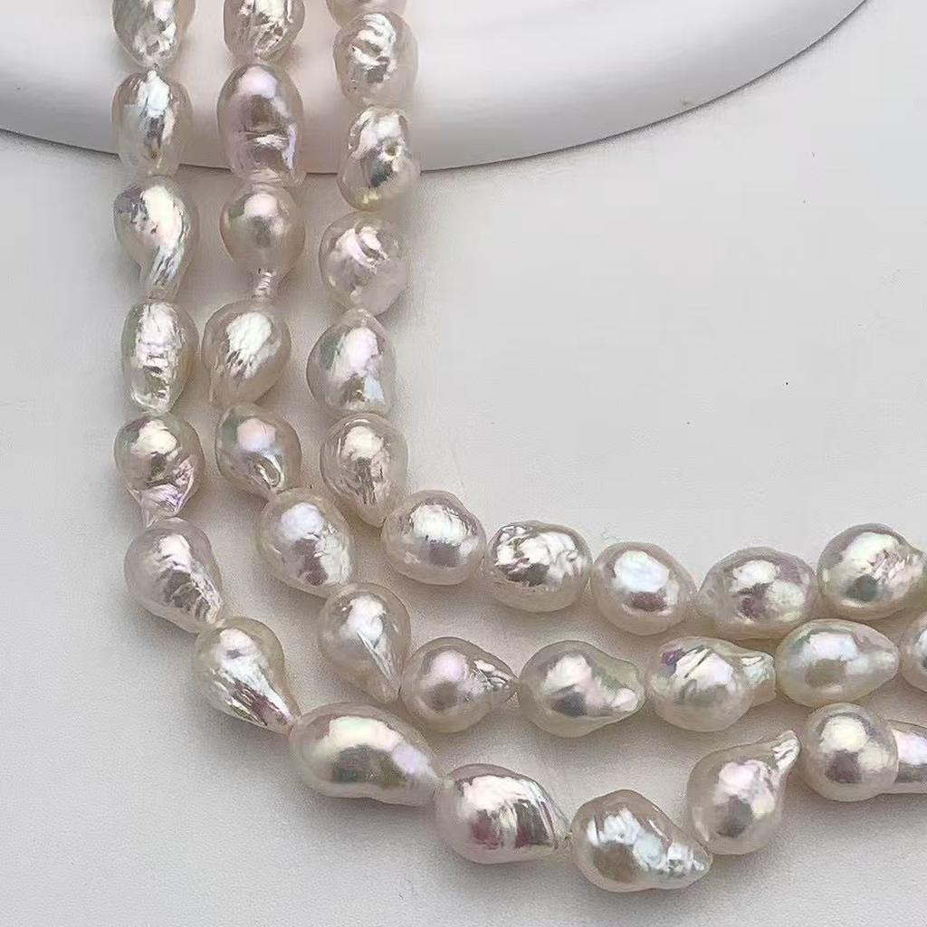 1String, White Natural Freshwater Pearls, Baroque Pearl Beads, for DIY Necklace, Bracelets, Anklets, Jewelry Making Crafts, Length 36 Cm