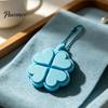 Backpack Hanging Ornament Four-Leaf Clover Clicker Keychain, 3D Printed Leaf Push Toy with Ball Accessory Chain, Stress Relief Finger Toy, Decorative