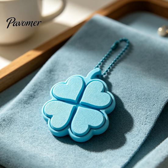 Backpack Hanging Ornament Four-Leaf Clover Clicker Keychain, 3D Printed Leaf Push Toy with Ball Accessory Chain, Stress Relief Finger Toy, Decorative