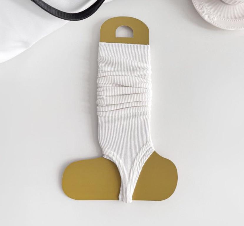 Ballet-Style Over-the-Knee Thin Summer Socks for Women - Solid Color, Calf-Slimming, Double-Needle Scrunch Design
