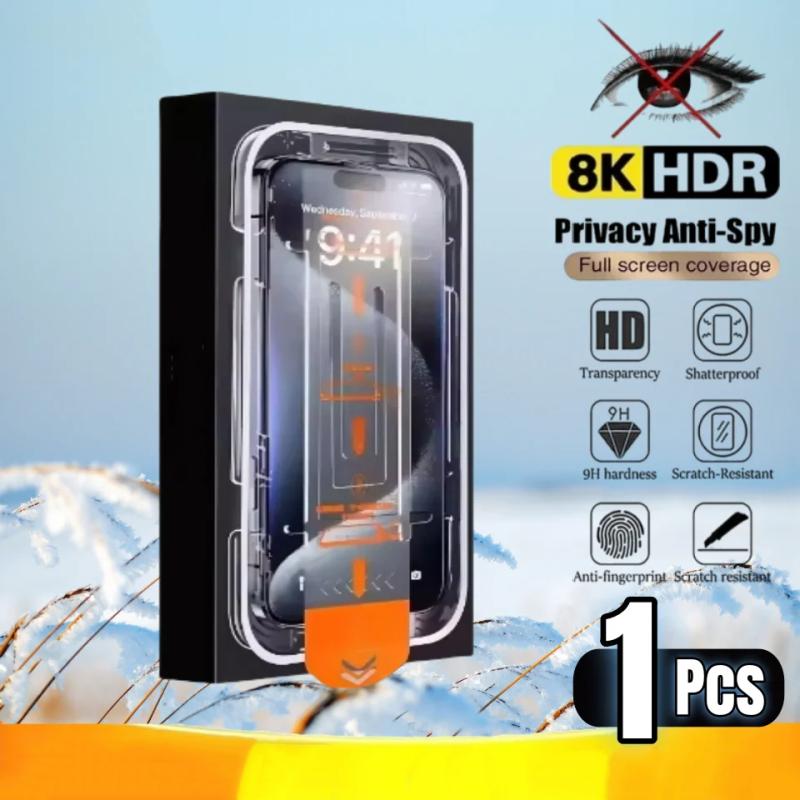 

5 ШТ-1 ШТ Защитная пленка для экрана конфиденциальности Защитная пленка для установки без пыли для iPhone 15 Pro Max Закаленное стекло против шпионажа iP 15 Pro Max-1Pcs