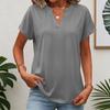 Women Summer V Neck Short Sleeve Tunic Tops Business Work Blouses Tee Shirts