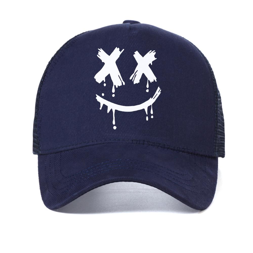 

Polar Skate Crying Smiling Face baseball cap Fashion Men Casual Sports caps Breathable Streetwear Snapback hats mesh trucker hat Adjustable темно-синього кольору