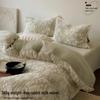 Set Premium de Iarnă din Blană de Vizon și Velur de Iepure Sculptat, 4 Piese: Huse de pilotă și cearșaf groase din catifea coral - 380g.