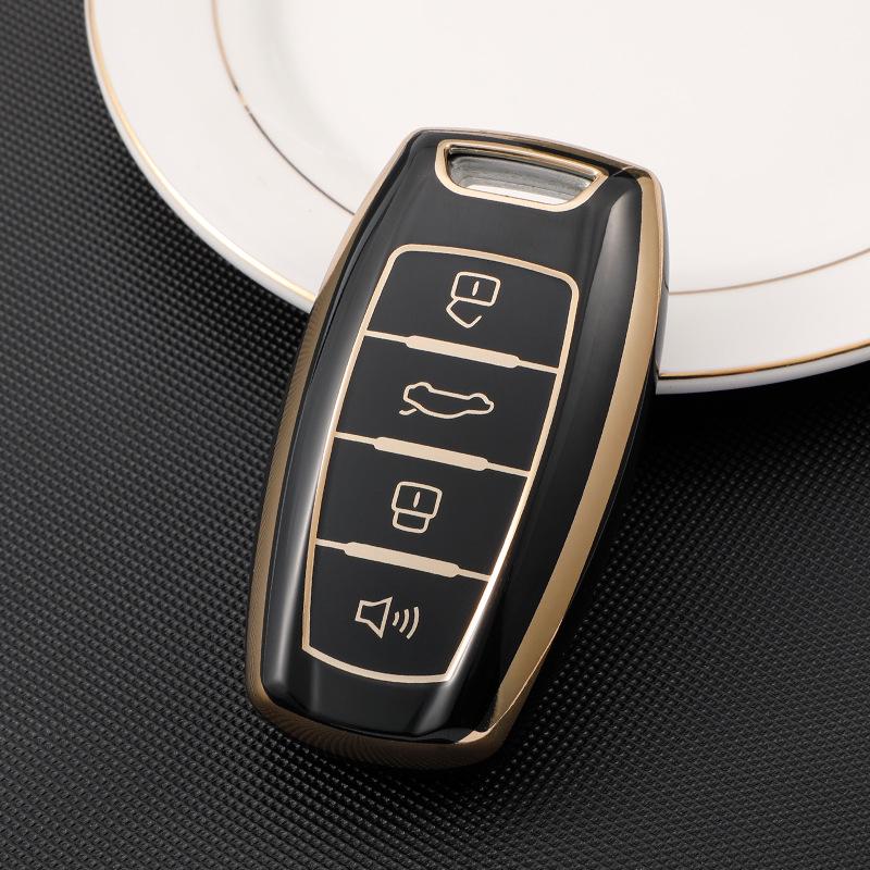 Gold Edge TPU Key Case for Haval Models H2S, H4, H6, H8, H9, M6, F5, M6, X7 - Great Wall
