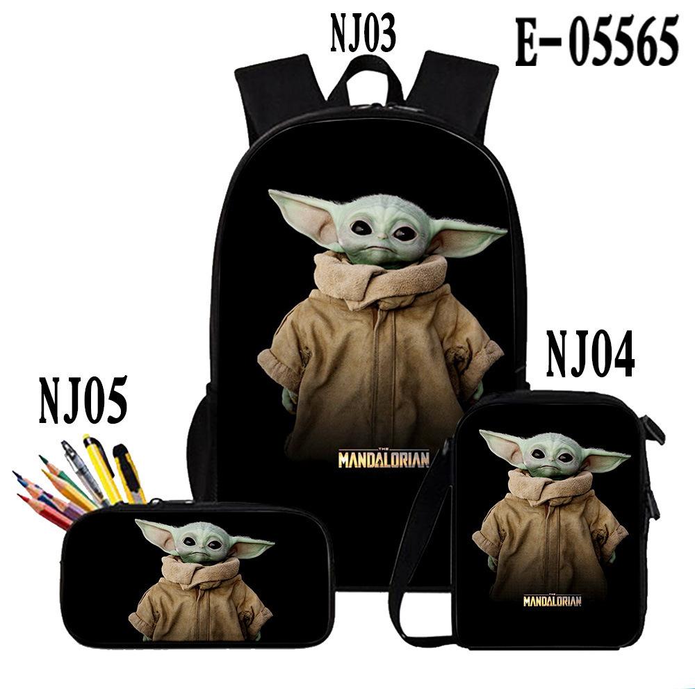 Sada batohů Baby Yoda 3dílná Školní taška pro děti Batoh pro batolata