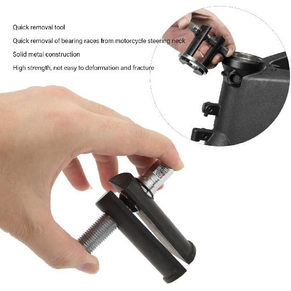 Aramox Neck Bearing Race Puller Universal Motorcycle Steering Stem Bearing Race Remover for 1‑1/8in to 2‑5/8in ID Bearing Races Easily Remove