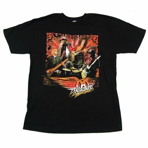 Aerosmith Music Colorful Wings Logo Live Image Band Photo Mens Cotton T-Shirt XL