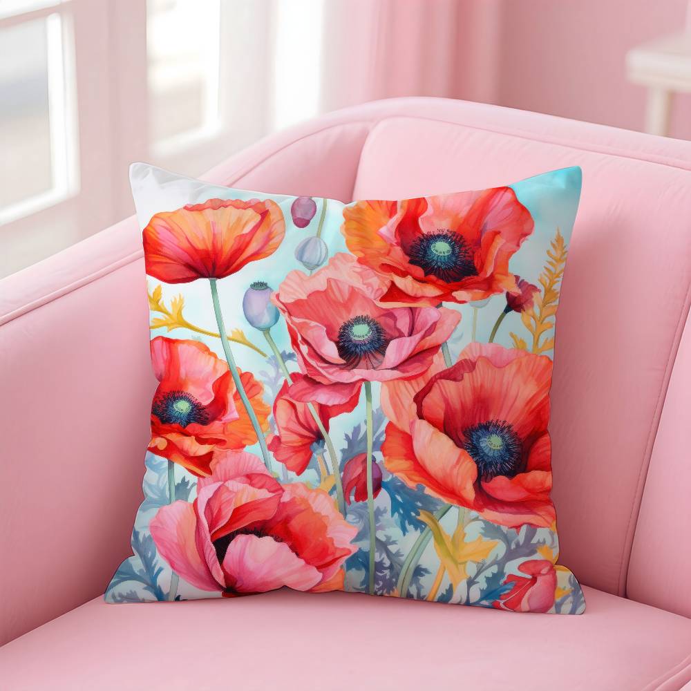 Stunning Colorful Floral Pillow Case Pattern Printing Pillowcase Living Room Sofa Cushion Cover Bedroom Room Decor
