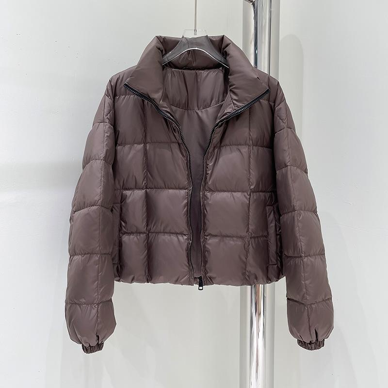 High-end short down jacket women's new white duck down casual large square bread jacket warm jacket