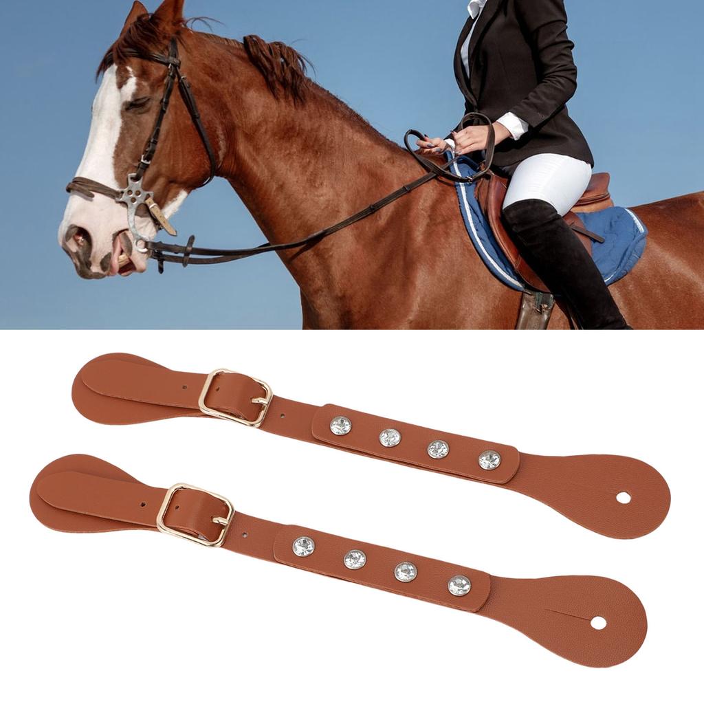 1 Pair Spur Straps   Rhinestone Decorated Synthetic Lther   Vintage Spur Boot Straps for Boots Equipment